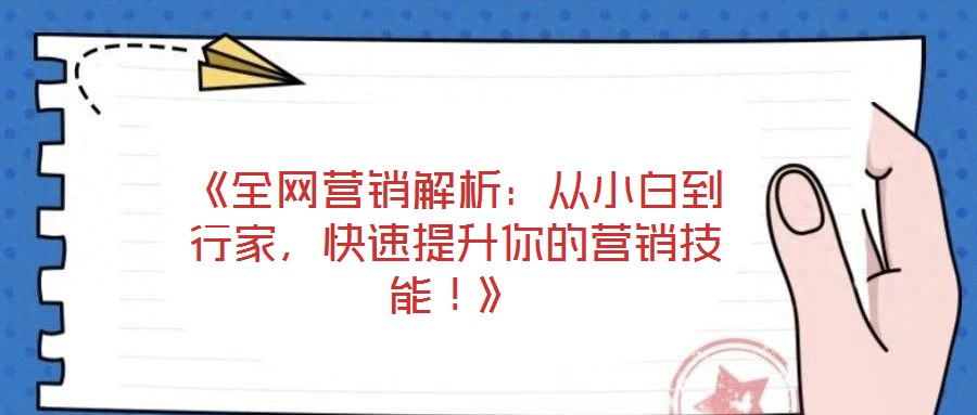 《全網營銷解析：從小白到行家，快速提升你的營銷技能！》