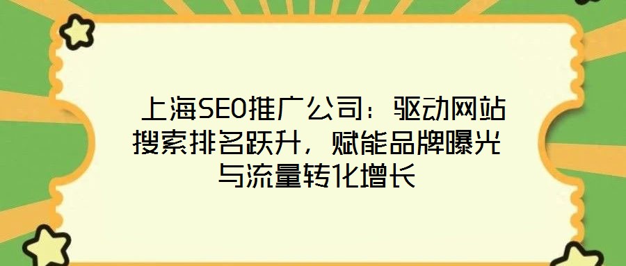  上海SEO推廣公司：驅(qū)動(dòng)網(wǎng)站搜索排名躍升，賦能品牌曝光與流量轉(zhuǎn)化增長(zhǎng)