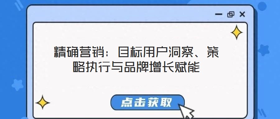 精確營(yíng)銷：目標(biāo)用戶洞察、策略執(zhí)行與品牌增長(zhǎng)賦能