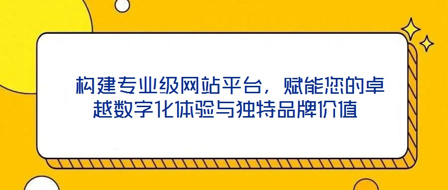 構(gòu)建專(zhuān)業(yè)級(jí)網(wǎng)站平臺(tái)，賦能您的卓越數(shù)字化體驗(yàn)與獨(dú)特品牌價(jià)值