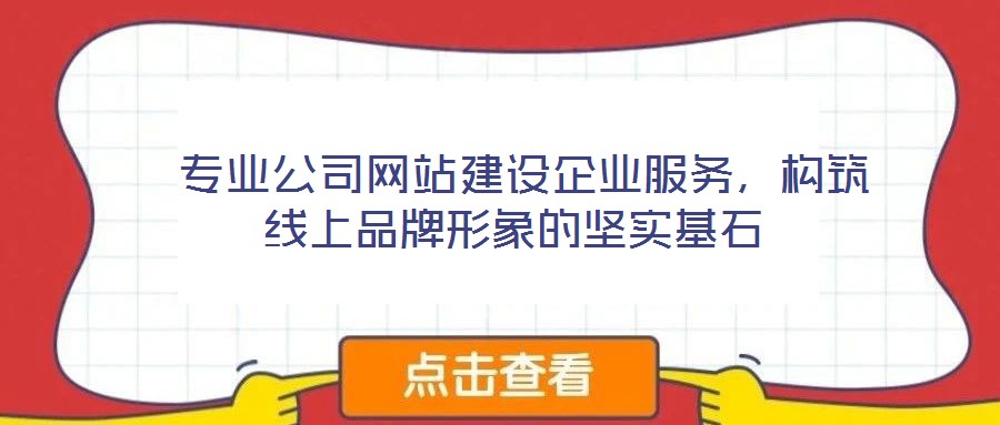 專業(yè)公司網(wǎng)站建設(shè)企業(yè)服務(wù)，構(gòu)筑線上品牌形象的堅實基石