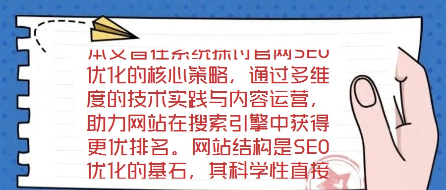 本文旨在系統(tǒng)探討官網(wǎng)SEO優(yōu)化的核心策略，通過多維度的技術(shù)實踐與內(nèi)容運營，助力網(wǎng)站在搜索引擎中獲得更優(yōu)排名。網(wǎng)站結(jié)構(gòu)是SEO優(yōu)化的基石，其科學(xué)性直接影響搜索引擎