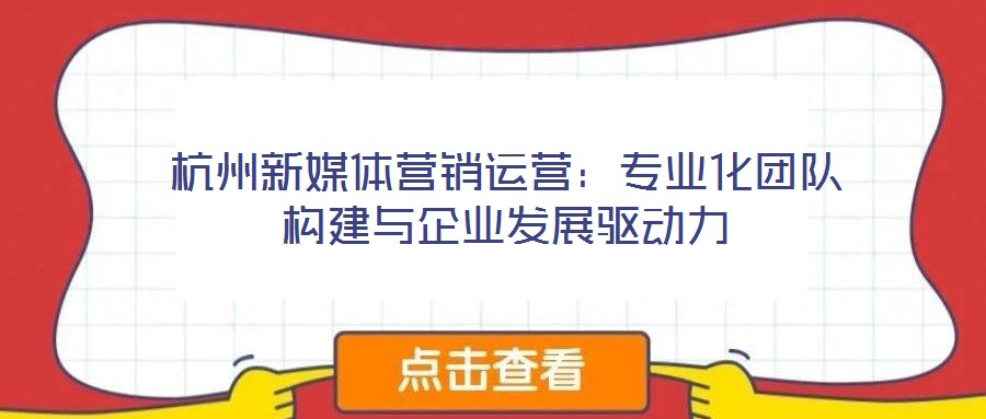 杭州新媒體營(yíng)銷(xiāo)運(yùn)營(yíng)：專業(yè)化團(tuán)隊(duì)構(gòu)建與企業(yè)發(fā)展驅(qū)動(dòng)力
