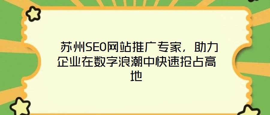  蘇州SEO網(wǎng)站推廣專家，助力企業(yè)在數(shù)字浪潮中快速搶占高地